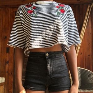 striped crop top